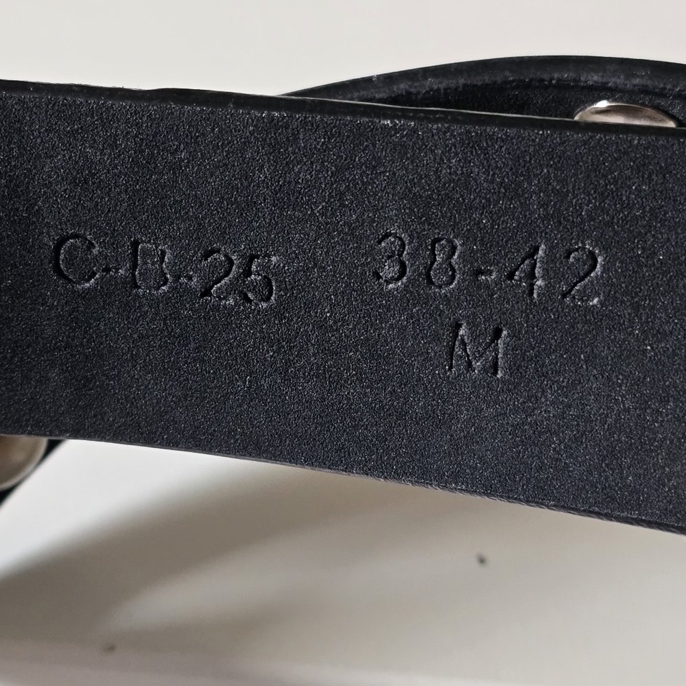 Black Faux Leather and Silver Studded Grommet Belt - Picture 4 of 4